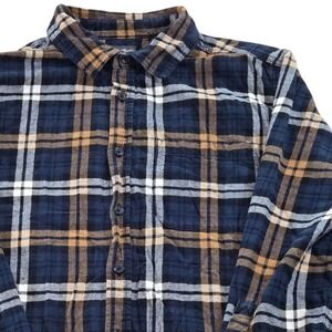 Eddie Bauer Plaid Flannel Shirt Long‎ Sleeve Button Up 100% Cotton Mens XL